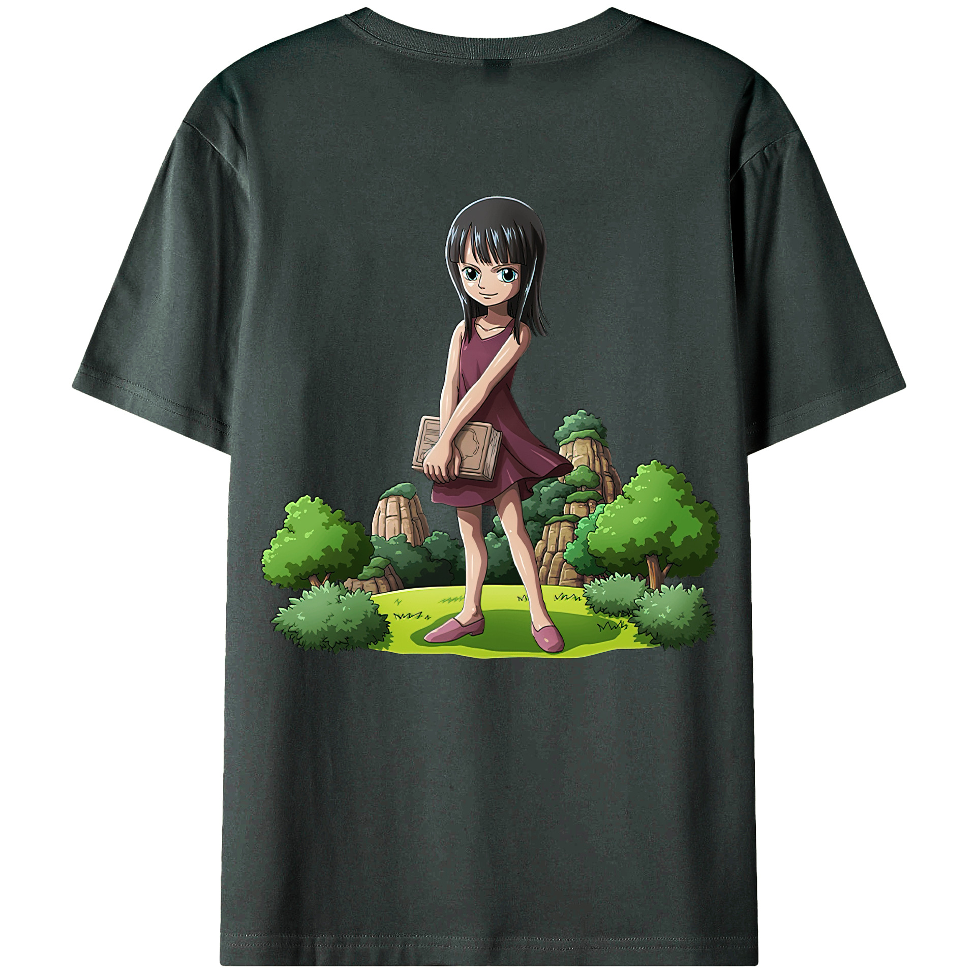 ワンピース ニコ・ロビン ONE PIECE Nico Robin 綿100％ メンズ半袖Tシャツ（バックプリント） 通気性